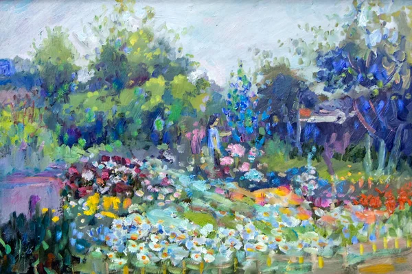 Kağıt üzerinde parlak avangard-soyut resim. Posteri yazdır