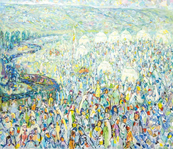 Kağıt üzerinde parlak avangard-soyut resim. Posteri yazdır