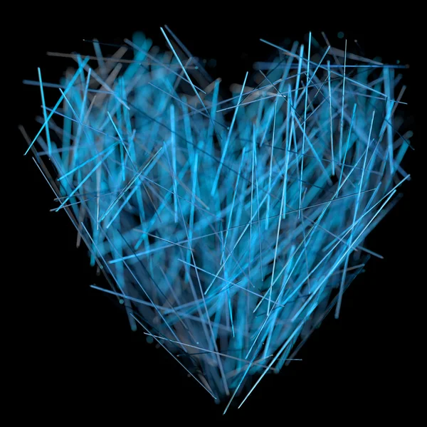 Blue crystal heart — Stock Photo, Image