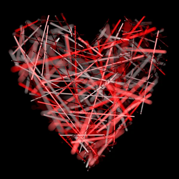 Vörös kristály szív — Stock Fotó