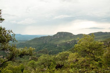 So Jorge yakınlarındaki Chapada Veadeiros Ulusal Parkı 'nın ana girişinden ve Alto Paraso, Goias, Brezilya
