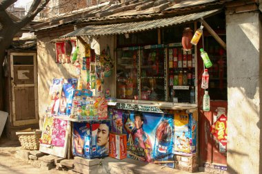 Pekin, Çin, 12 Mart 2006: Varoluş kenti genelinde yaygın olan tipik market paravanları