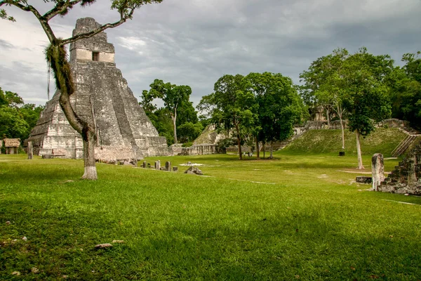 Pirámides Antigua Ciudad Maya Tikal Actual Guatemala — Foto de Stock