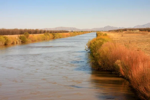 Άποψη Του Ποταμού Rio Grande Θέα Από Νέο Μεξικό Προς — Φωτογραφία Αρχείου