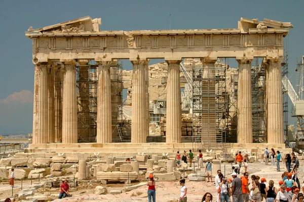 Romok Történelmi Város Athén Görögország Parthenon Acropolis Mars Hill — Stock Fotó