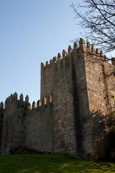 Κάστρο Guimaraes Του 10Ου Αιώνα Castelo Guimaraes Στην Guimaraes Πορτογαλία — Φωτογραφία Αρχείου