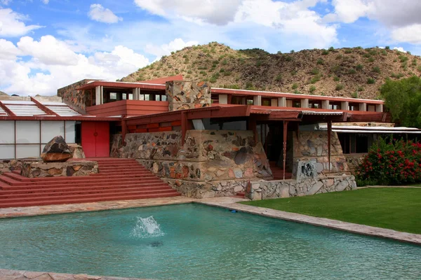 Scottsdale, Arizona, 30 Ağustos 2008: Frank Lloyd Wights 'ın evi Scottsdale, Az bilinen adıyla Taliesin West