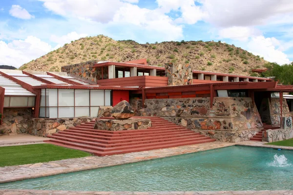 Scottsdale, Arizona, 30 Ağustos 2008: Frank Lloyd Wights 'ın evi Scottsdale, Az bilinen adıyla Taliesin West