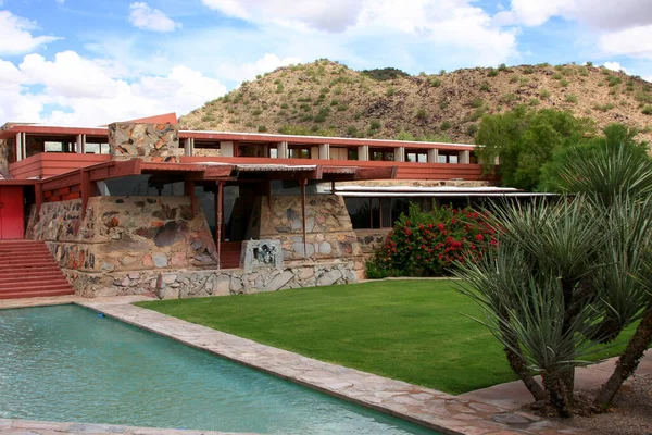 Scottsdale, Arizona, 30 Ağustos 2008: Frank Lloyd Wights 'ın evi Scottsdale, Az bilinen adıyla Taliesin West