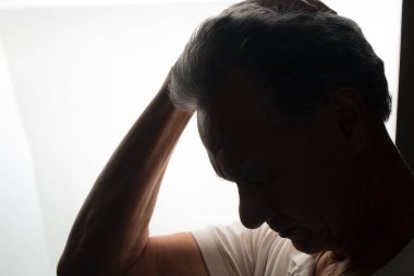 Erkek, beyaz, arka plan, yaşlı, yaşlı, olgun, aydınlık, parlak, siluet, insan, adam, gündelik