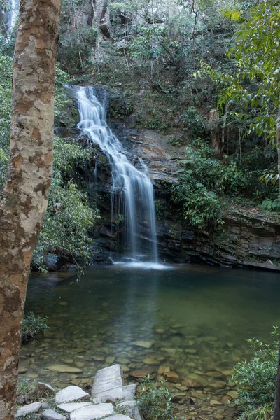 The Waterfall Pedreira one of six Waterfalls at Bonsucesso outside of the city of Pirenopolis