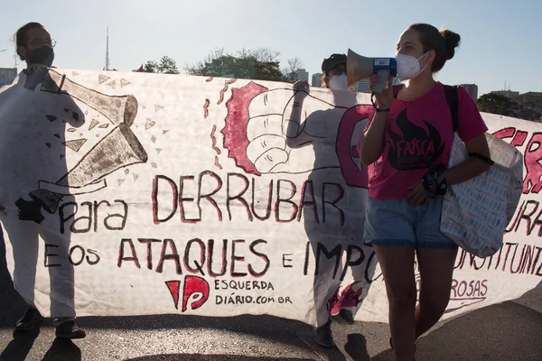 Brasilia Brasile Luglio 2021 Una Massiccia Protesta Nella Capitale Anche — Foto Stock