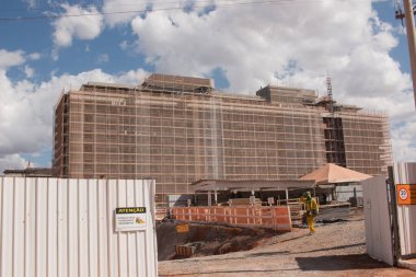 Brasilia, Brezilya, 1 Eylül 2021: Başkent büyümeye ve yayılmaya devam ederken Kuzeybatı Bölümü Brasilia 'da yeni apartman inşaatı