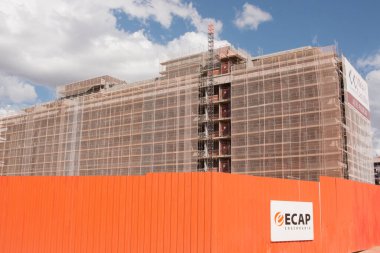 Brasilia, Brezilya, 1 Eylül 2021: Başkent büyümeye ve yayılmaya devam ederken Kuzeybatı Bölümü Brasilia 'da yeni apartman inşaatı