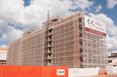 Brasilia, Brezilya, 1 Eylül 2021: Başkent büyümeye ve yayılmaya devam ederken Kuzeybatı Bölümü Brasilia 'da yeni apartman inşaatı