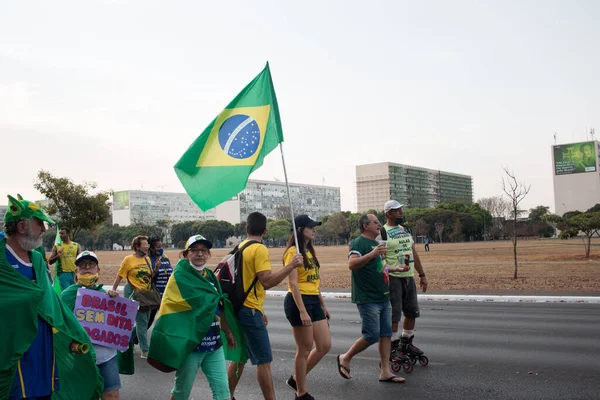 2021年9月6日 巴西利亚 Df巴西 示威者抗议共产主义 呼吁自由和正义 — 图库照片