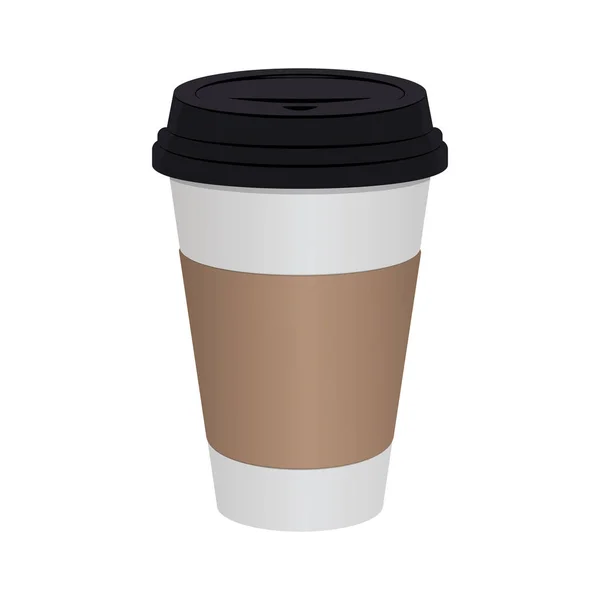 Model Veya Şablon Için Beyaz Arkaplan Üzerine Kahve Fincanı — Stok Vektör