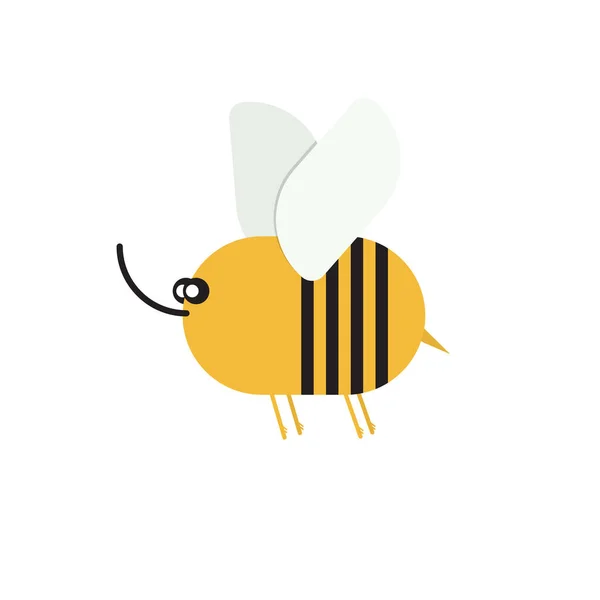 Bee Cartoon Flat Style Garment Print Cards Sticker Child School — ストックベクタ