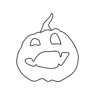 Cadılar Bayramı Balkabağı boyama taslağı. Sonbahar Tatil Sembollerinden biri. Vektör İllüstrasyonu.