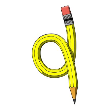 Beyaz Arkaplanda Kalem Okulu, Ofis ve Sanat Malzemeleri Vektör İllüstrasyonu.