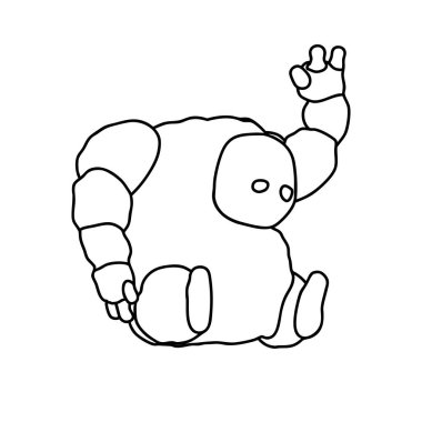 Dev Golem Fantezisi Büyük Yaratığın Rengi. Vektör illüstrasyonu.