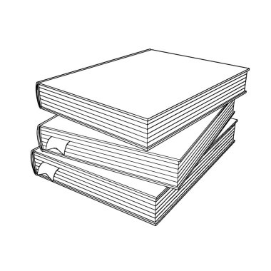 Hardcover 'ın Beyaz Arkaplan Üzerine Yer İmi ile Renklendirme Kitabı taslağı. Vektör İllüstrasyonu.