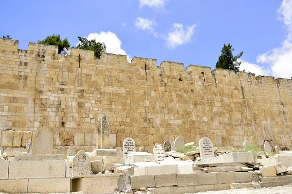 Vecchio cimitero musulmano a Gerusalemme , — Foto Stock