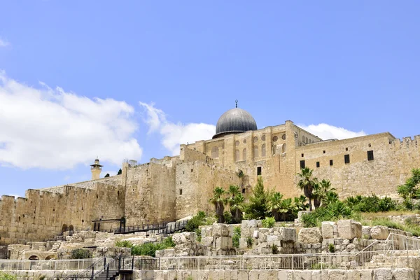 Östra väggen i gamla Jerusalem city, — Stockfoto