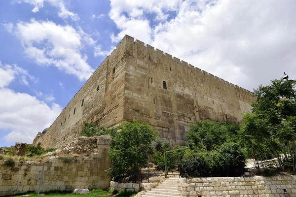 Oost-hoek van de oude muur van Jeruzalem, — Stockfoto