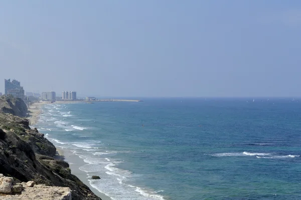 Mediterranean coast near Tel Aviv. Royalty Free Stock Photos