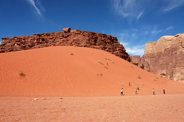 Wadi Rum dune paisagem, Jordânia — Fotografia de Stock