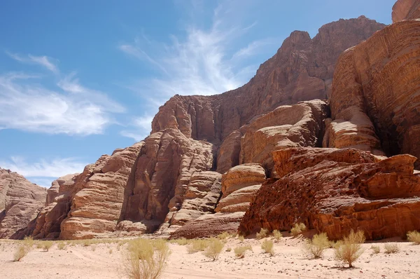 Wadi Rum Berglandschaft, Jordanien — Stockfoto