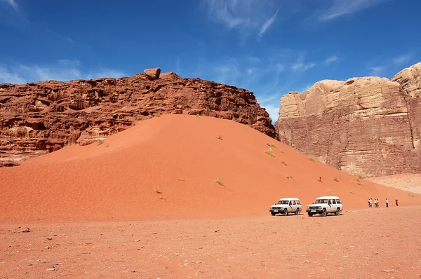 와 디 럼 dune 사파리, Jordan 스톡 사진