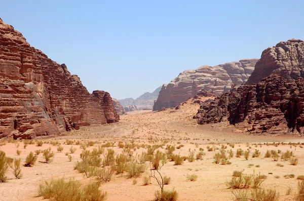 Wádí Ram poušť, Jordánsko. Stock Obrázky