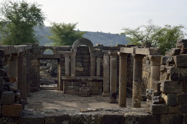 Αρχαίας συναγωγής um el Kanatir, Ισραήλ — Φωτογραφία Αρχείου