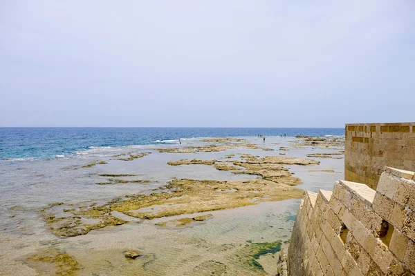 Sea ebb perto de Acre, Israel — Fotografia de Stock