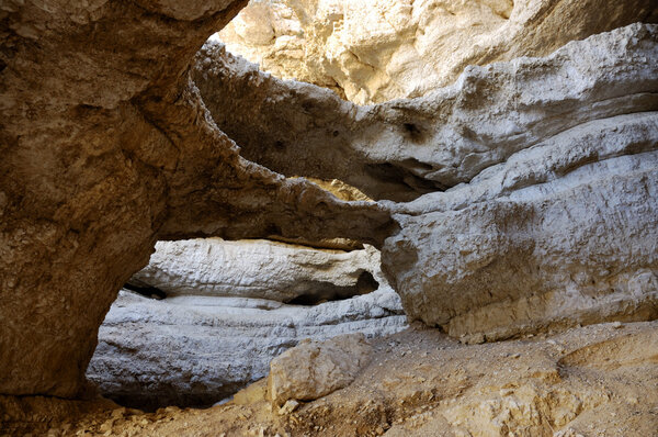 Rock formations in Judea desert, Israel