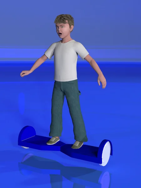 Chłopiec na hoverboard — Zdjęcie stockowe