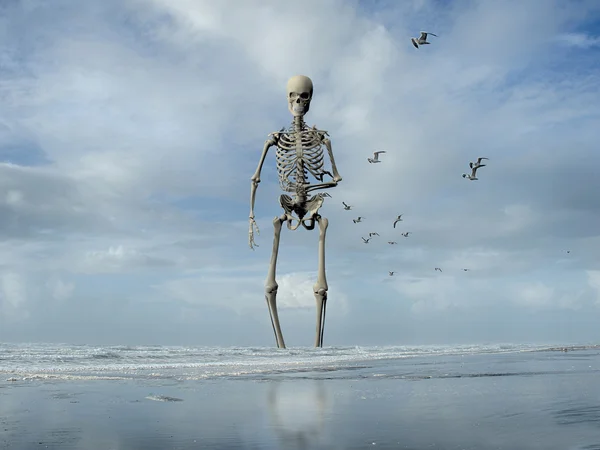 Squelette monstre dans l'océan — Photo