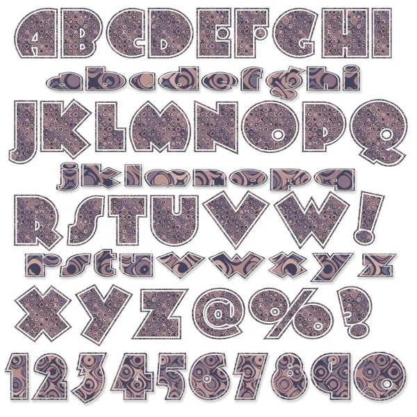 Isolated Retro Pattern Alphabet and Numbers — Stock Photo, Image