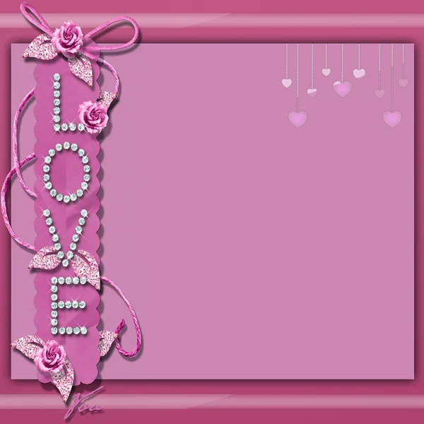 Růžová & Glitter Valentine pozadí — Stock fotografie