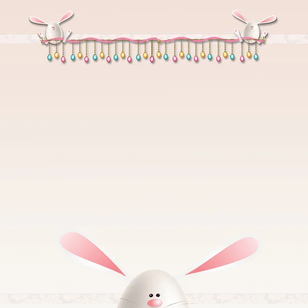 Bunny gökkuşağı pembe Paskalya arka plan — Stok fotoğraf