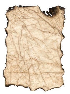 eski kağıt beyaz bir arka plan üzerinde yanmış..