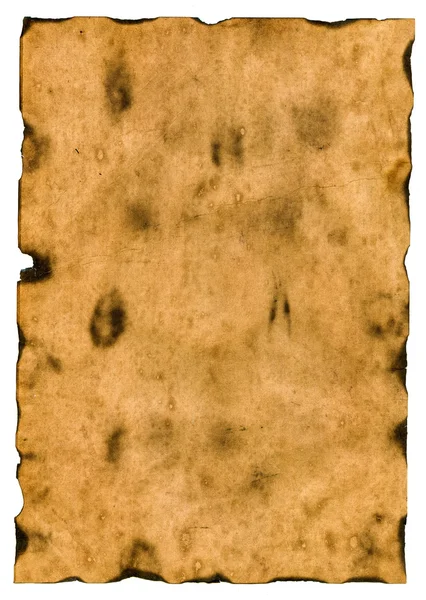 Stare Spalone Papieru Białym Tle — Zdjęcie stockowe
