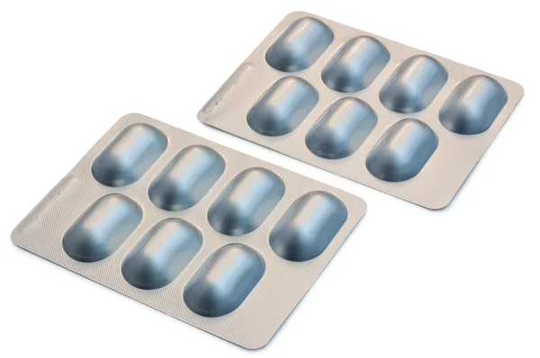 Dwa pakiety Blister tabletek — Zdjęcie stockowe