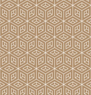 izometrik kahverengi küp kılavuz deseni.