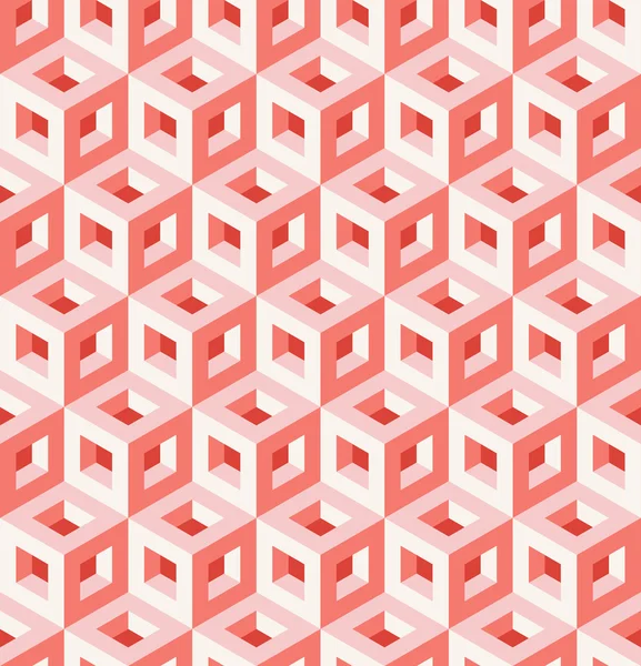 Pattern of pink isometric cubes. — Stock Vector