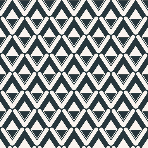 둥근된 rhombuses의 흑백 벡터 패턴. — 스톡 벡터