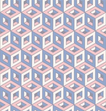 Dikişsiz desen renkli izometrik küpler.