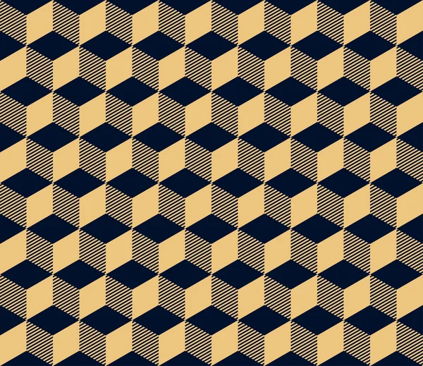 Motif de cubes sans couture géométrique art déco — Image vectorielle